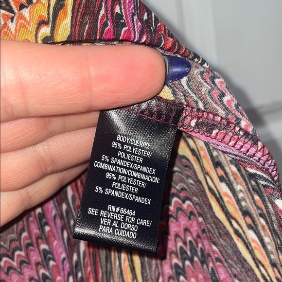 Sandra Darren Long Sleeve Pink and Yellow Dress - Picture 7 of 7